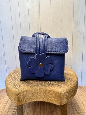 Portland Leather Blooming Wristlet Purse MOLINO BLUE Wristlet FAST SHIP Blue Bag